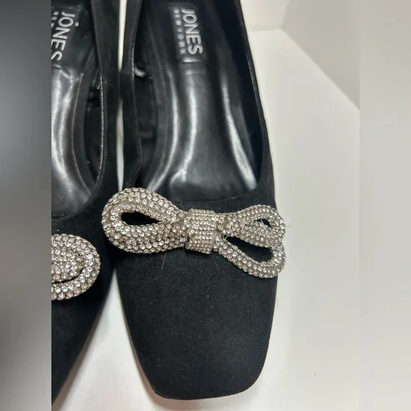 Jones New York Aurdeena Women's Black Suede Square Toe Block Heel - Size 6.5M - Picture 7 of 8